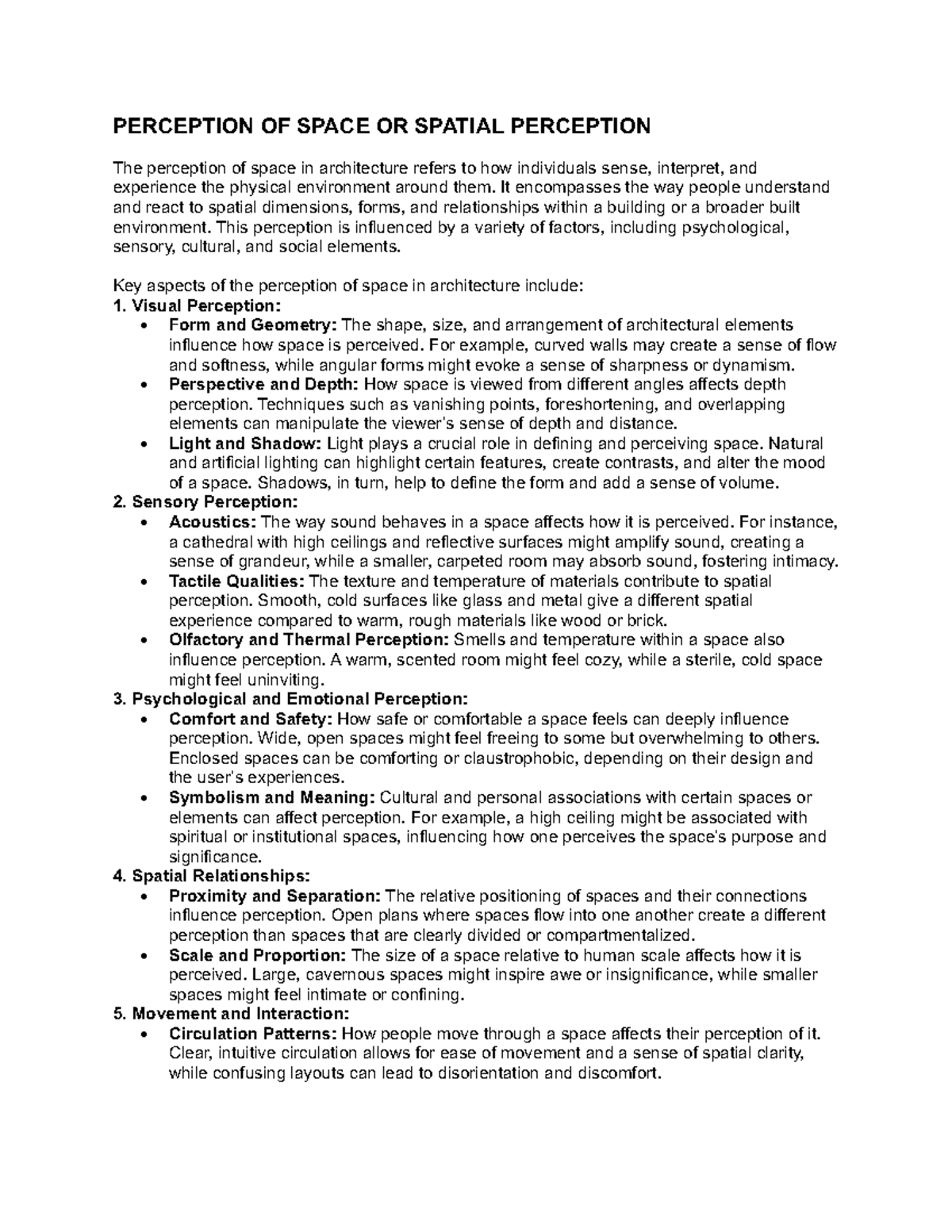 Understanding Spatial Perception in Architecture: Key Factors and ...