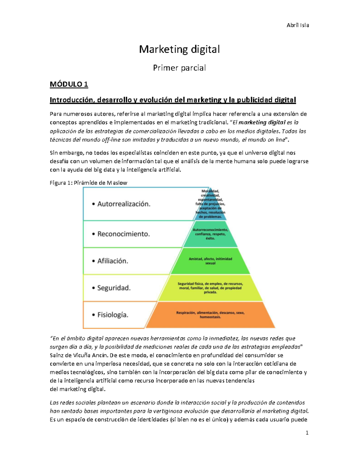 Marketing digital - Primer Parcial modulo 1 y 2 - Marketing digital ...
