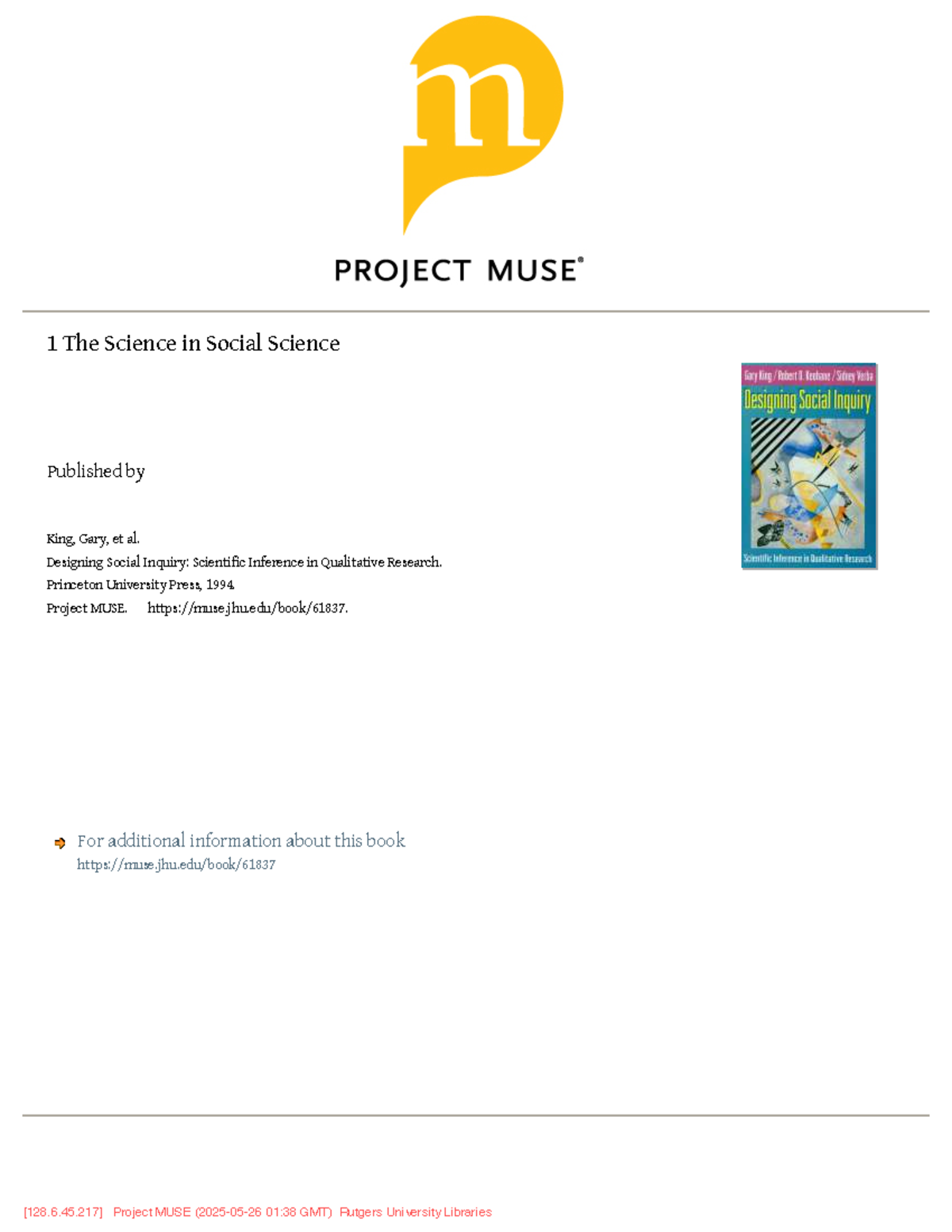 Social Science Research Methods: Insights on Design & Inference - Studocu