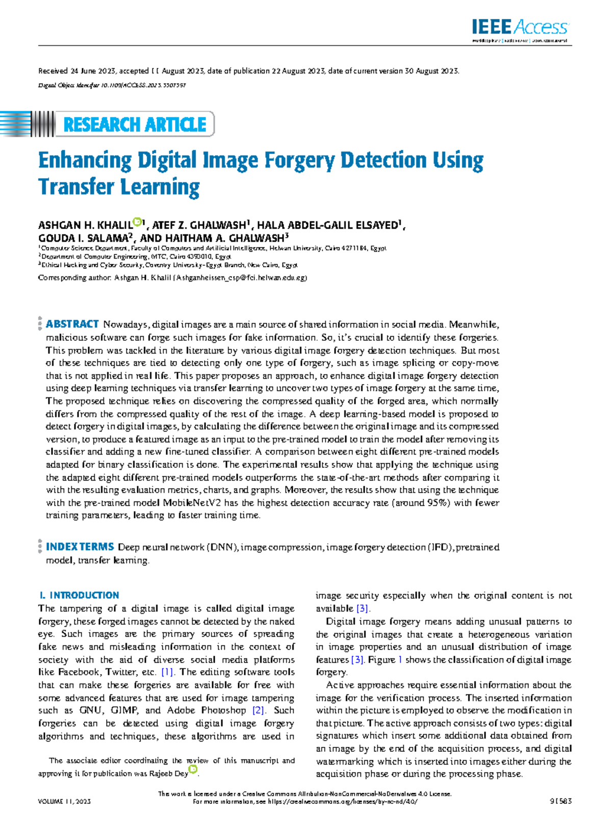 Enhancing Digital Image Forgery Detection Using Transfer Learning ...