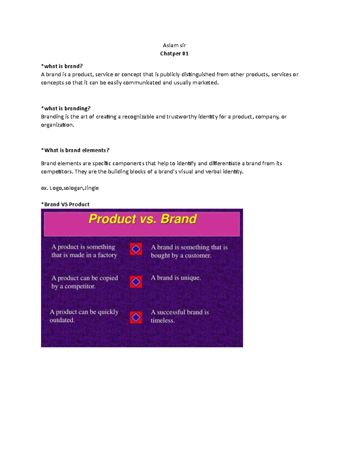 Brand Management Concepts and Practices: Chapter 01 Insights - Studocu