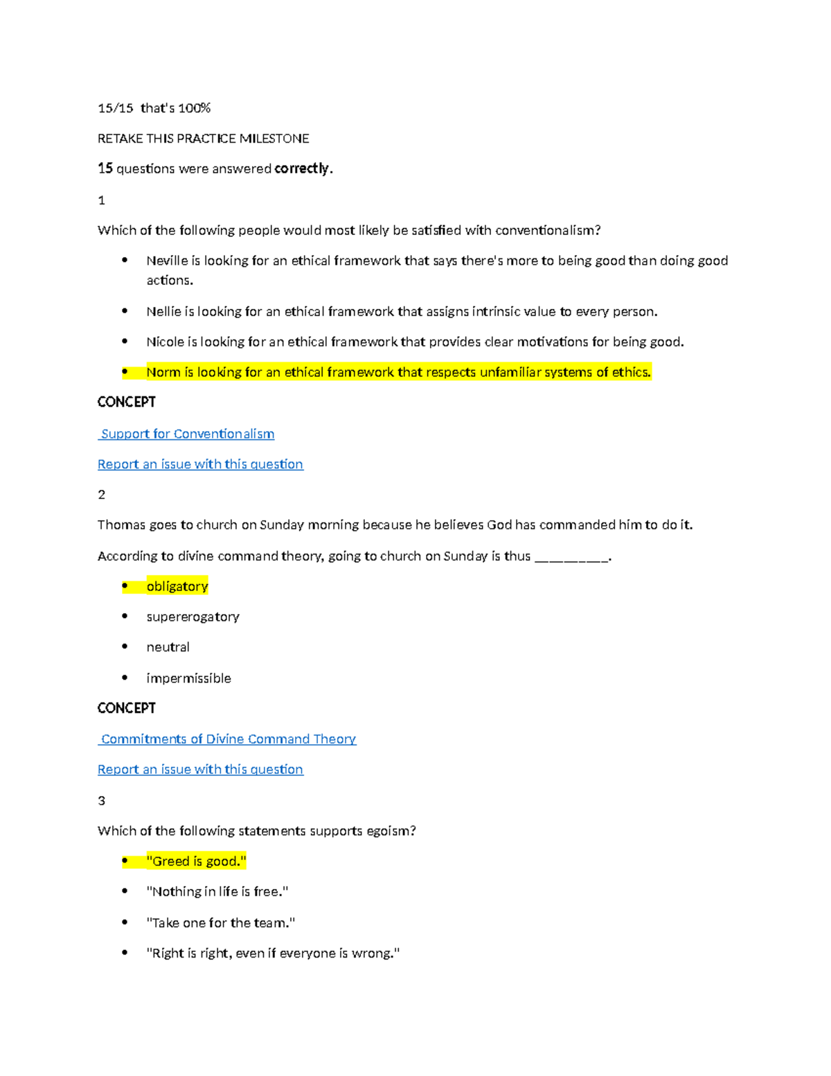 Intro to Ethics Unit 2 Practice Milestone Review (Sophia) - Studocu