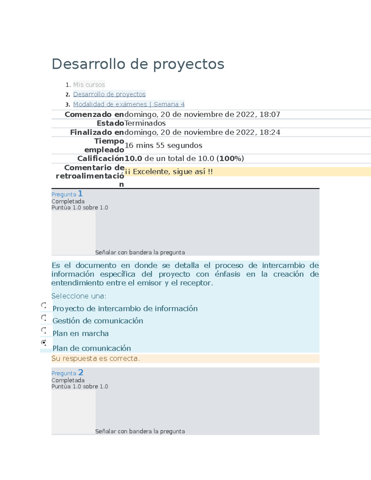 Desarrollo de Proyectos - Semana 04 de Gestión Empresarial - Studocu