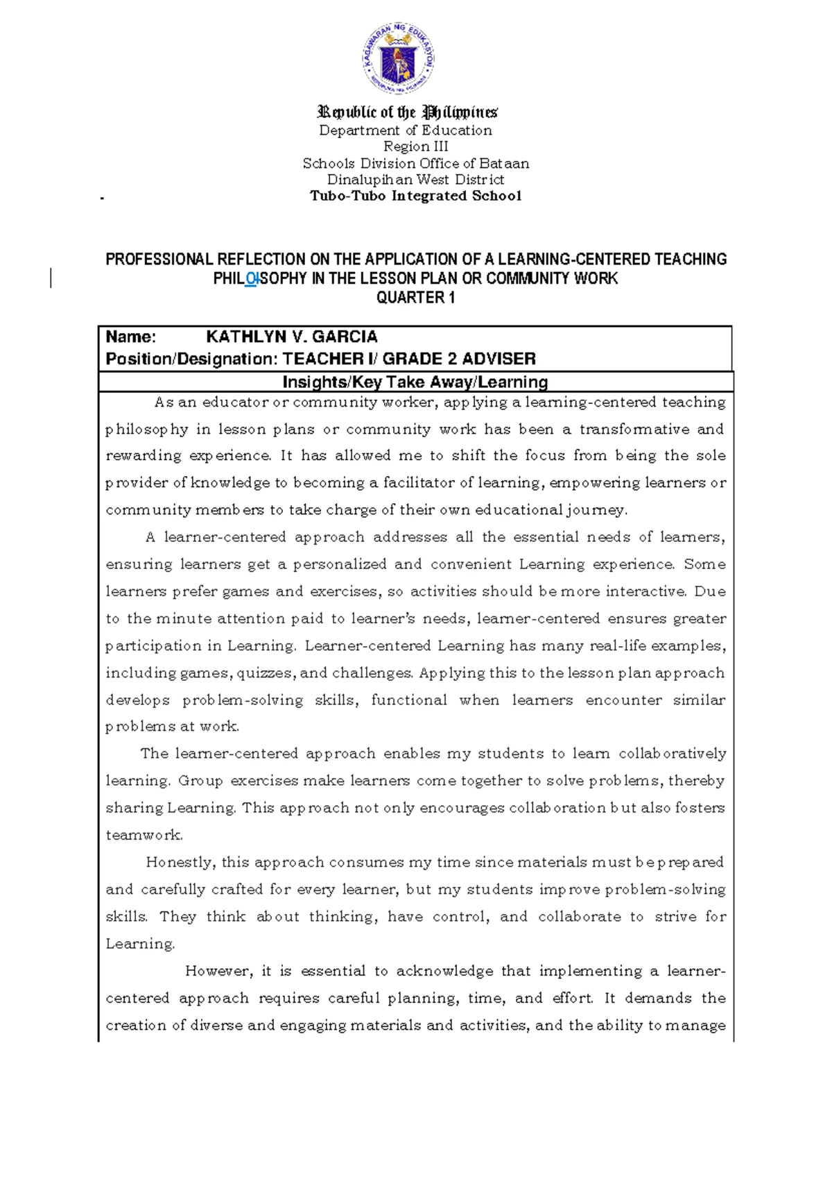 Maikling Kwento: Aral mula sa 
