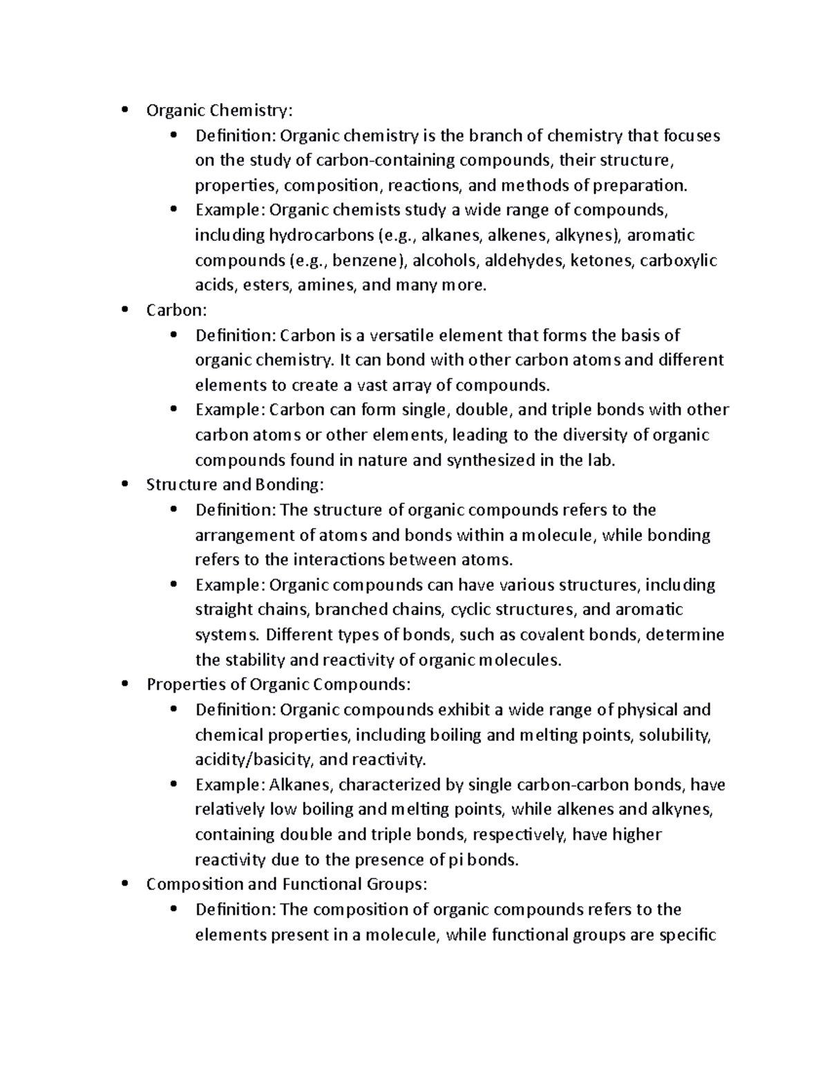 Organic Chemistry 101: Comprehensive Study Guide and Notes - Studocu