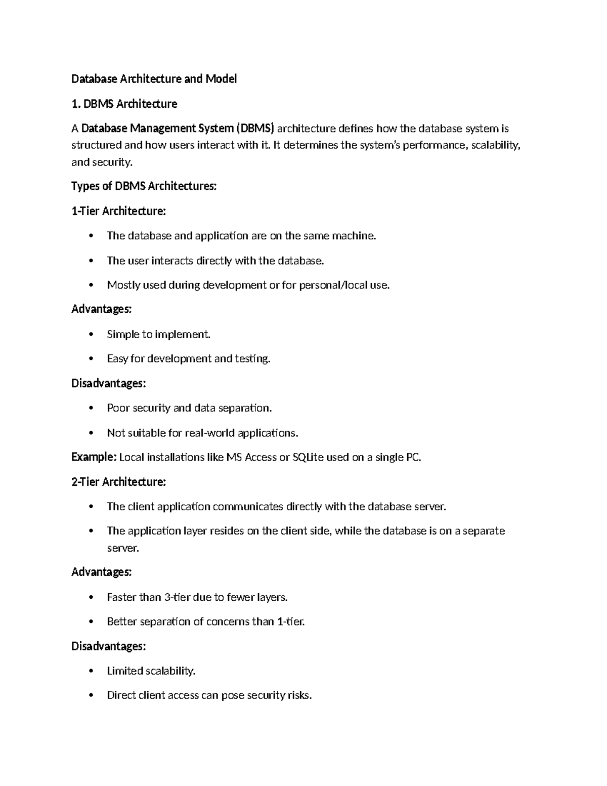 DBMS I Database architecture and model lesson 002 - Database ...