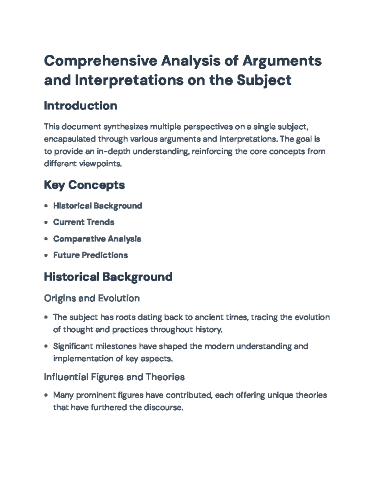 Comprehensive Analysis of Arguments and Interpretations on the Subject ...