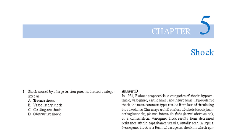 CHAPTER 5: Understanding Shock - Key Concepts and Classifications ...
