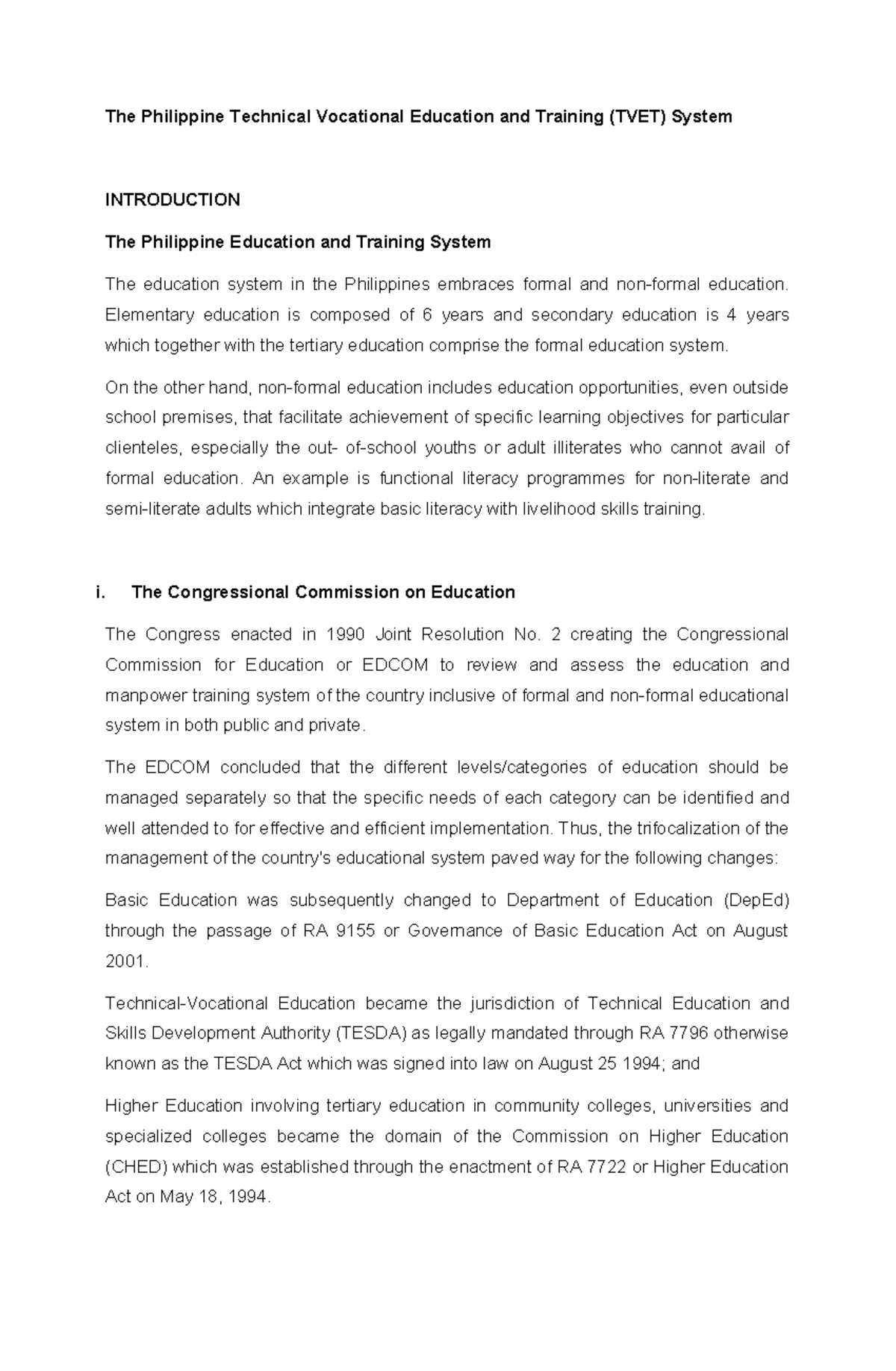 TVET - dssds - The Philippine Technical Vocational Education and ...