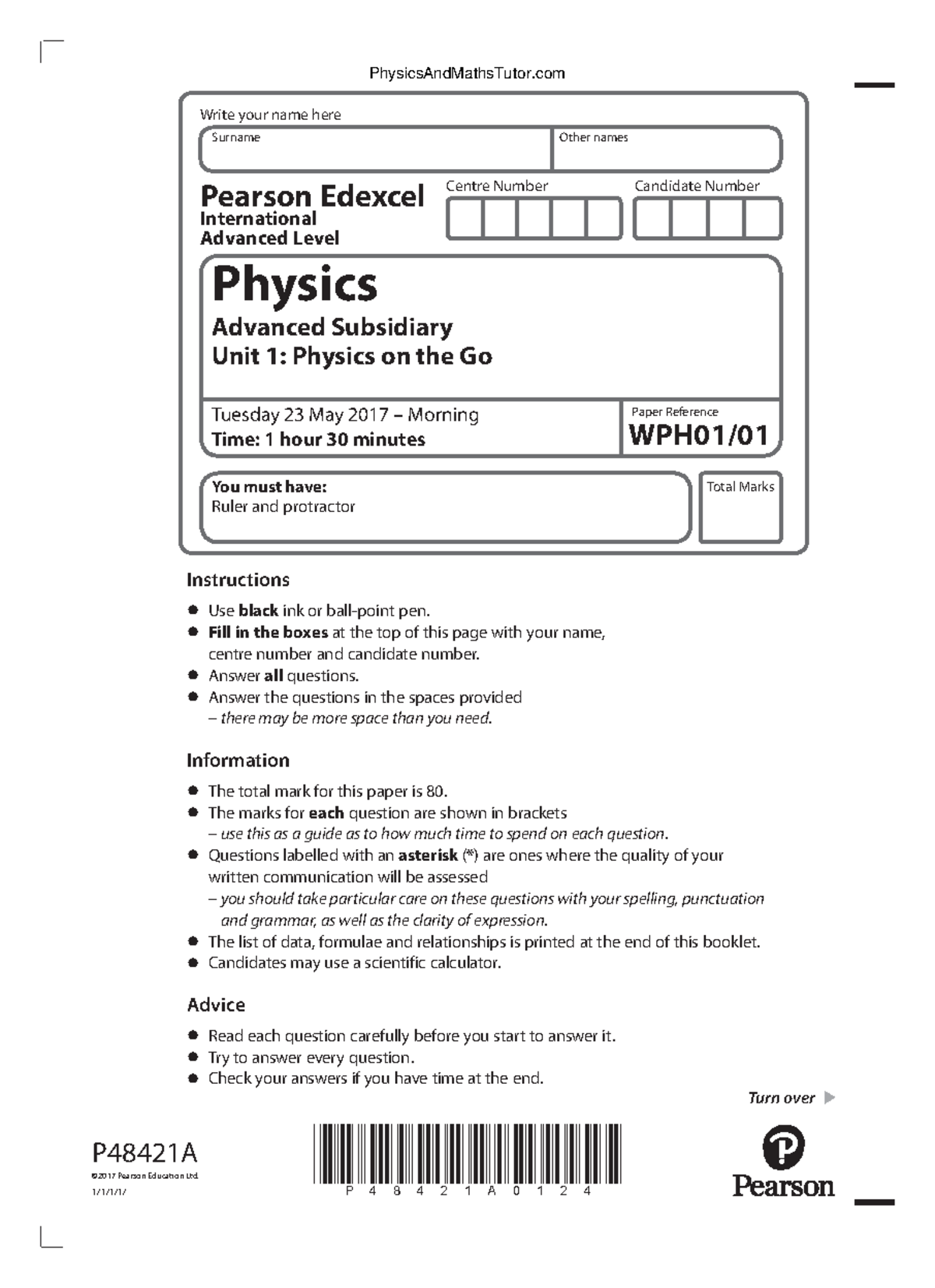 june-2017-ial-qp-unit-1-edexcel-maths-a-level-centre-number