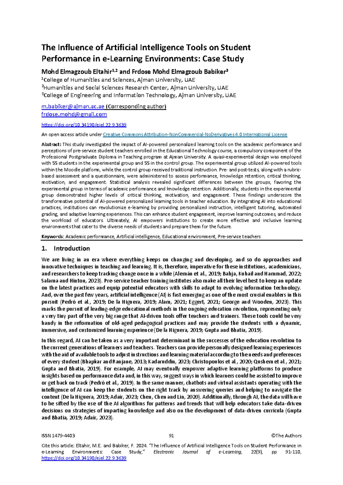 The Impact of AI Tools on Student Performance in Educational Technology ...