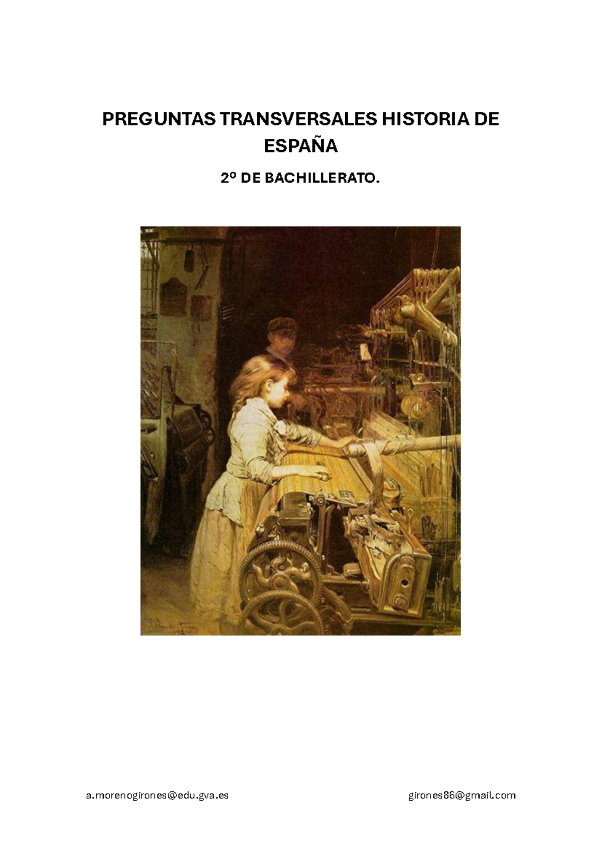 PREGUNTAS TRANSVERSALES HISTORIA DE ESPAÑA 2º BACHILLERATO: EL EJÉRCITO EN LOS - Document Preview