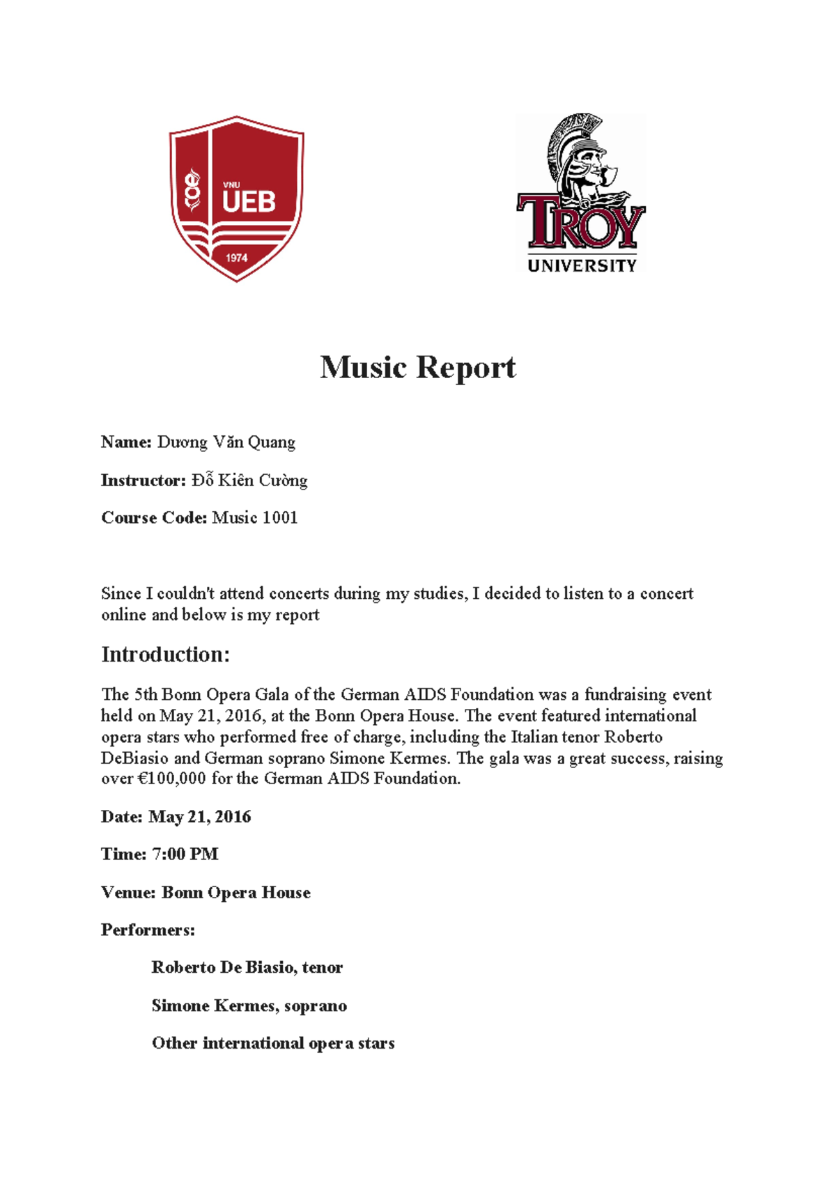 Music Report 2 - qqqqqq - Music Report Name: Dương Văn Quang Instructor ...