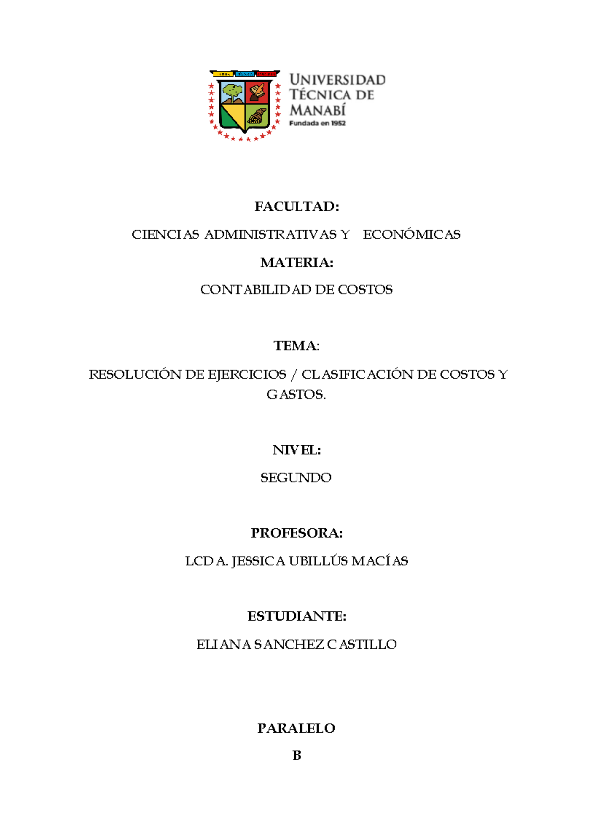 Actividad 1: Clasificación de Costos y Gastos en Contabilidad DE_COSTOS ...