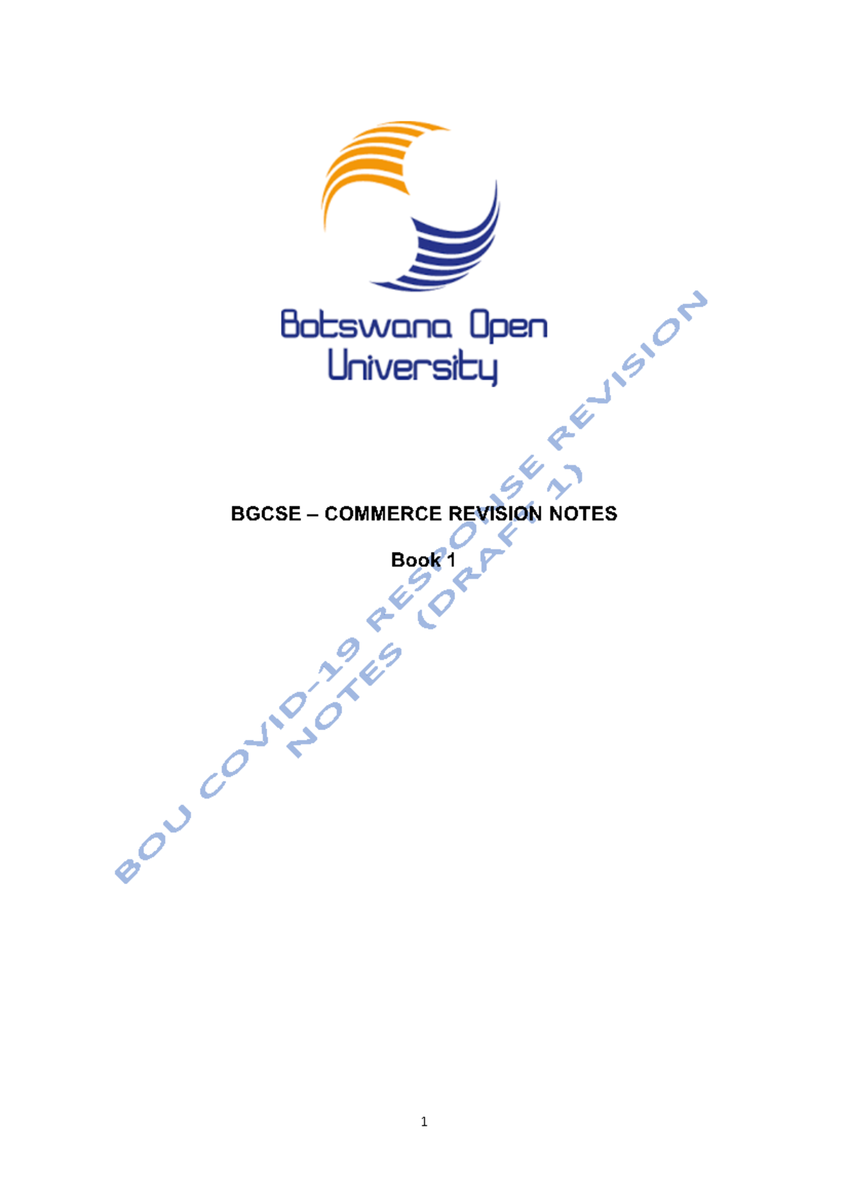 BGCSE Commerce Revision Notes: Book 1 (Units 1-7) with Model Exams ...