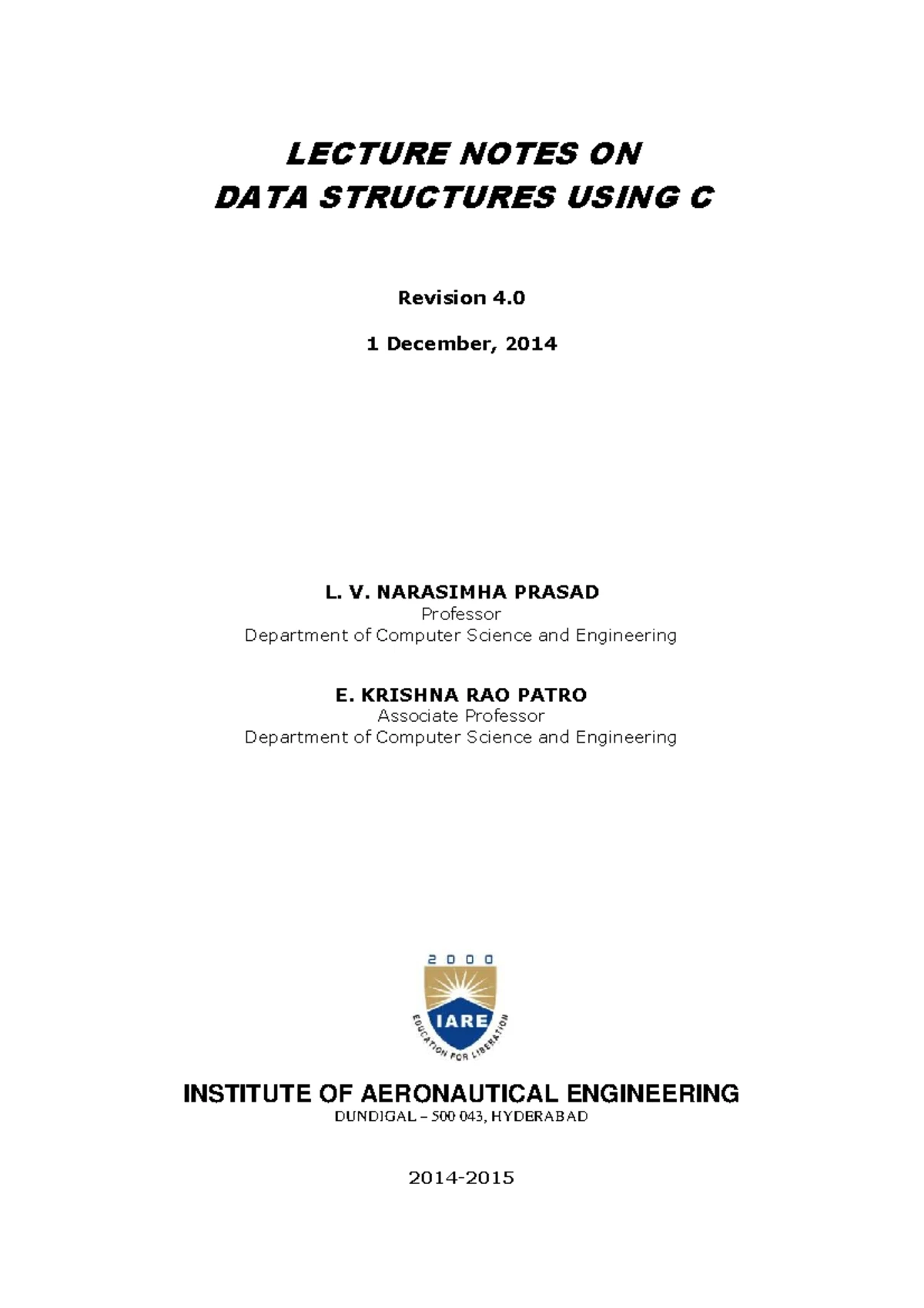 B.C.A. 2023 2nd Sem Exam: Data Structures Using C (DSCC) Notes - Studocu