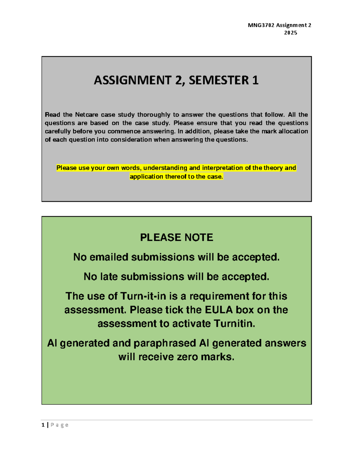 MNG3702 Assignment 2 2025: Netcare Case Study Analysis and Insights ...