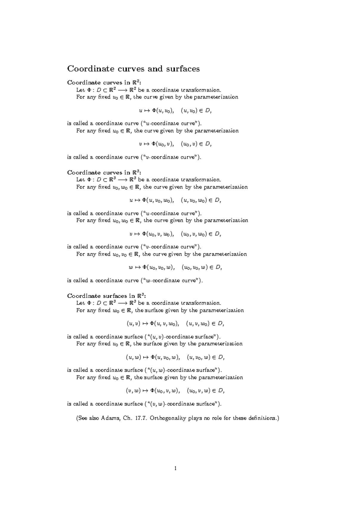 Coordinate Curves and Surfaces in R2 and R3: A Study Guide - Studeersnel