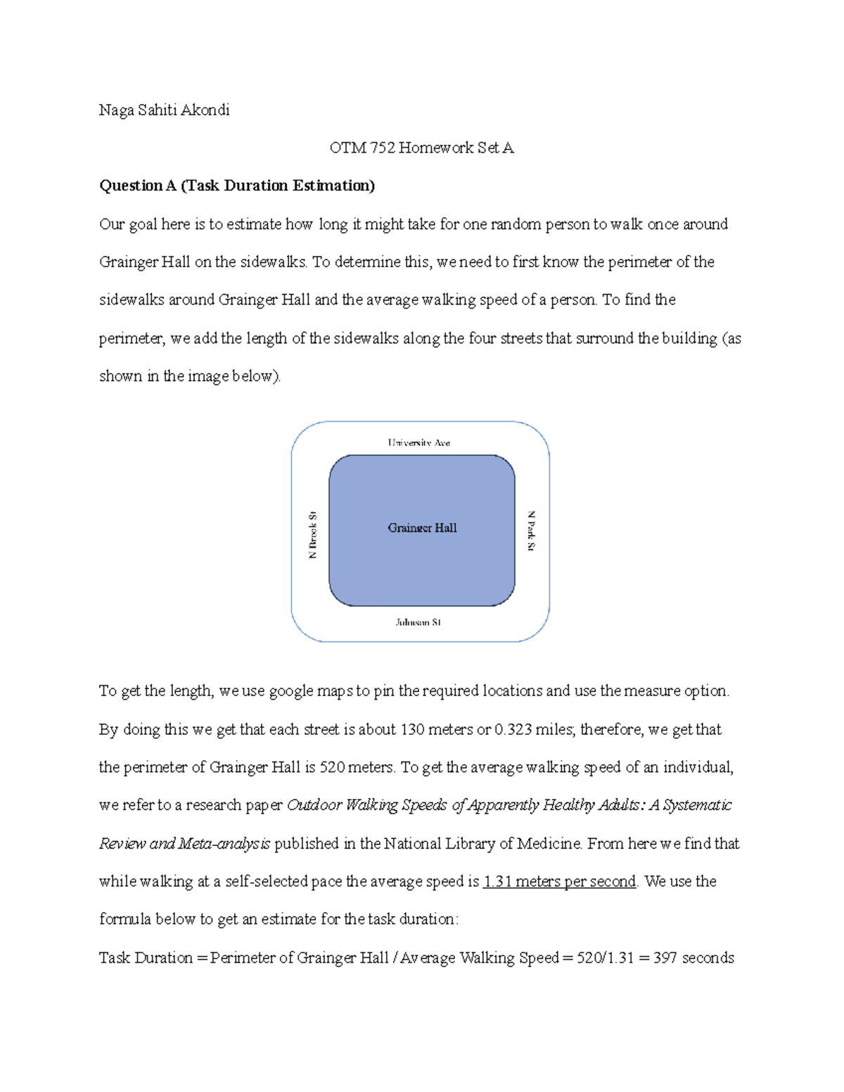 OTM 752 Homework Set A: Task Duration Estimation & Planning Fallacy ...