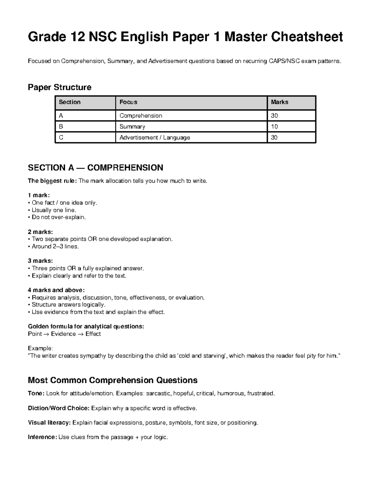 grade-12-nsc-english-p1-cheatsheet-comprehension-summary-ads-studocu