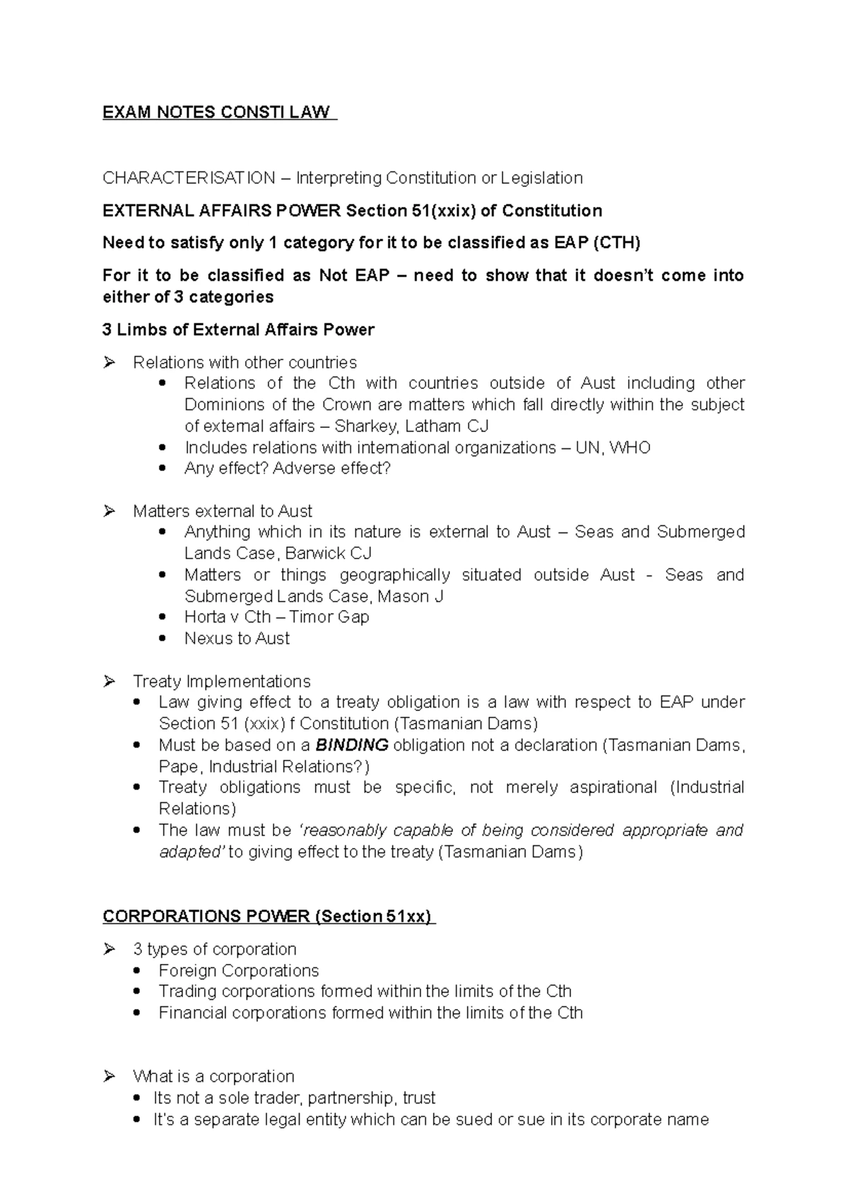 CONSTITUTIONAL LAW EXAM NOTES (LWS101): Key Concepts & Powers Overview ...