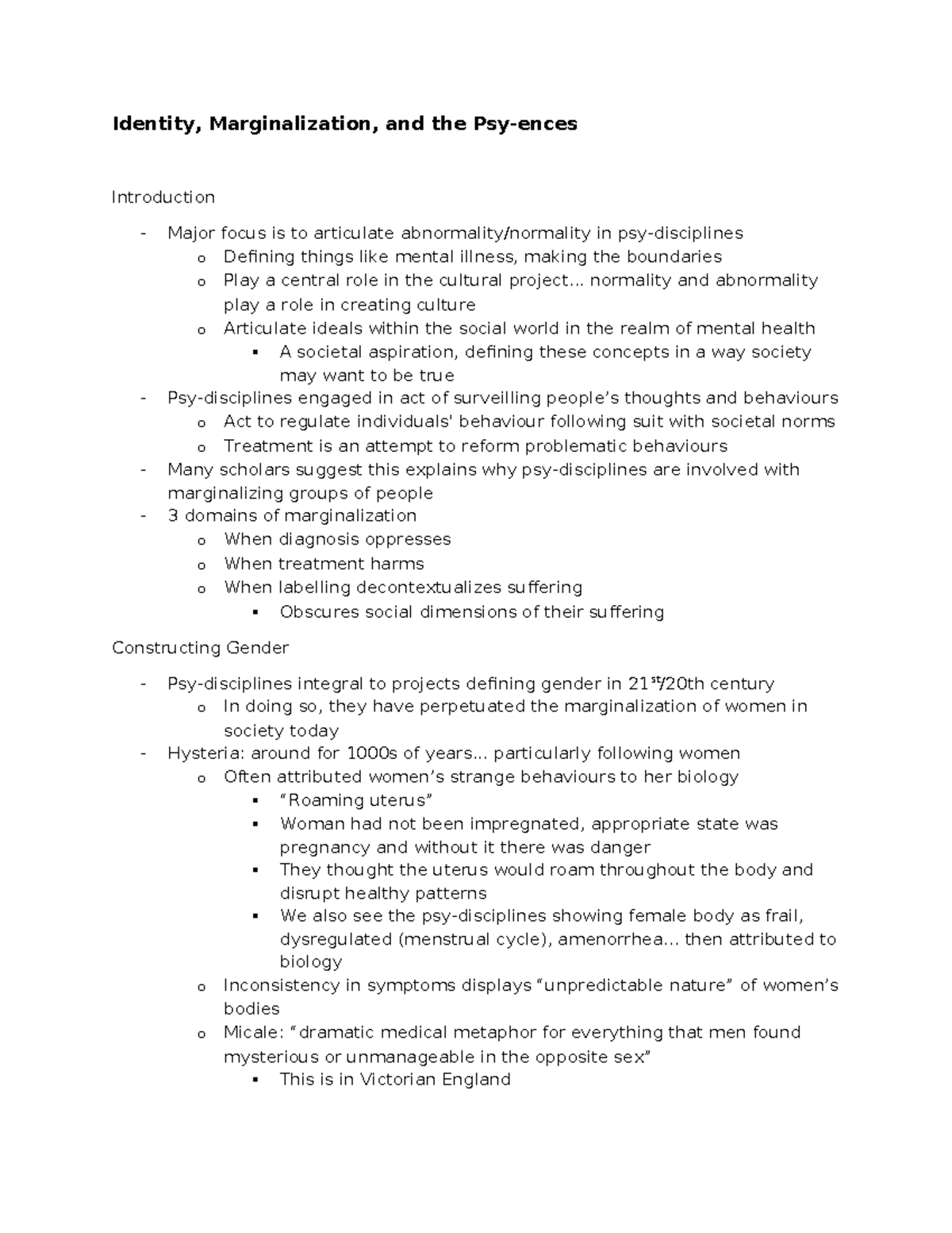 Week 8 - Examining Identity, Marginalization, and the Psy-ences - Studocu