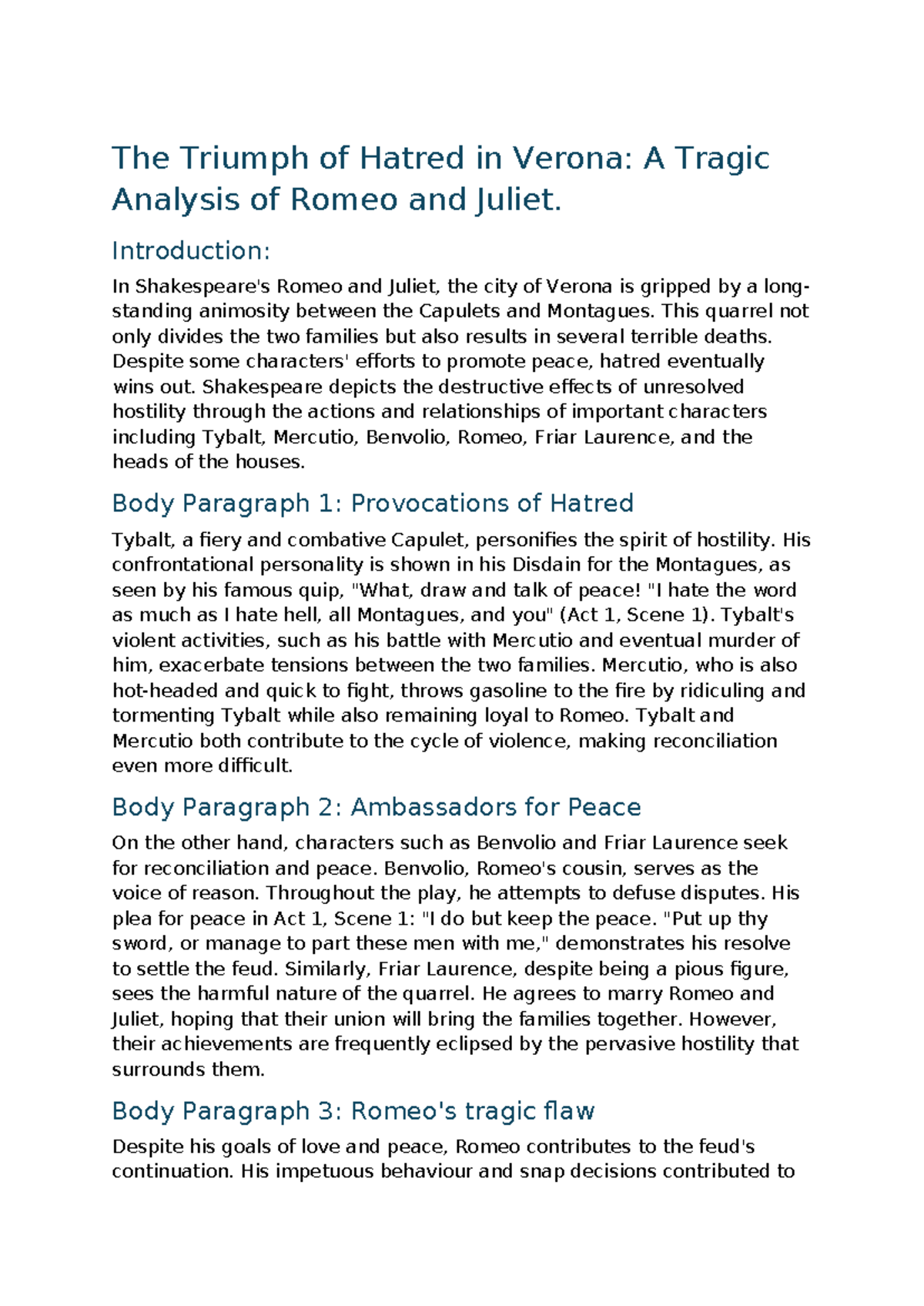 ENG 201: Essay on the Portrayal of Women in Romeo and Juliet - Studocu
