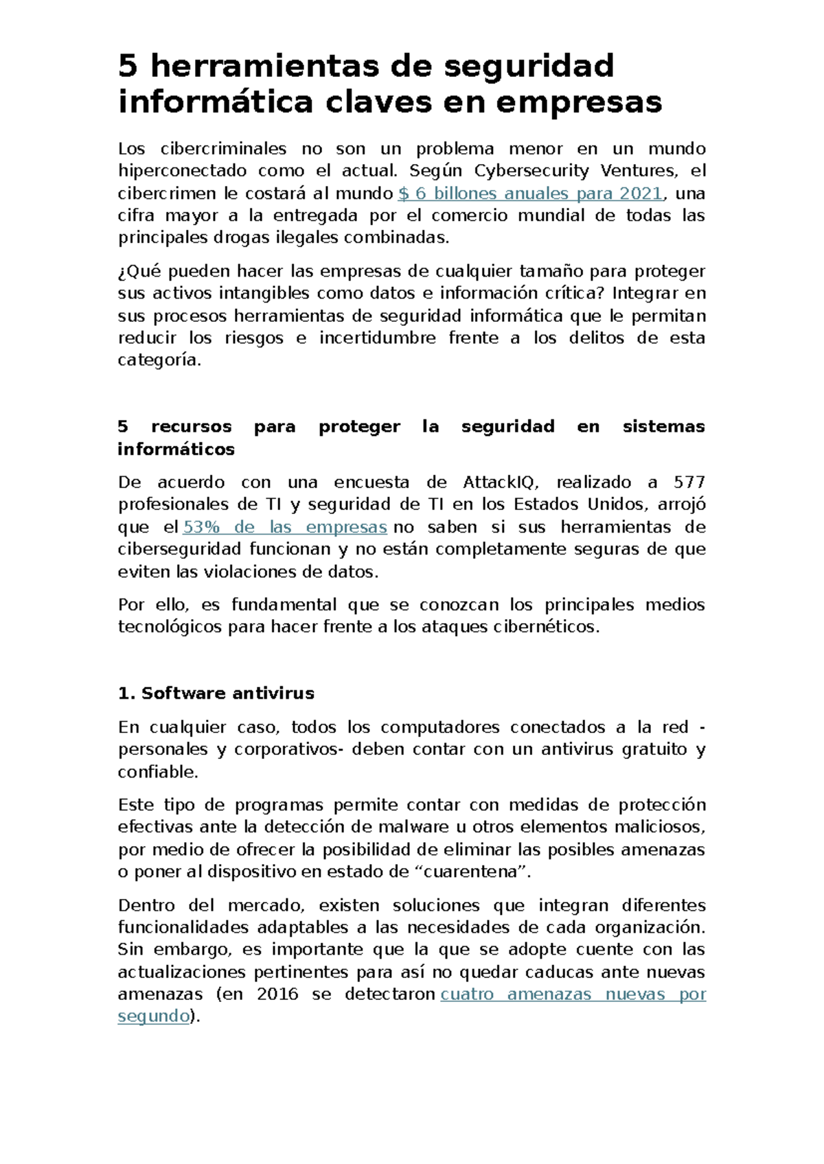 5 Herramientas Clave de Seguridad Informática en Empresas - Unidad 4 ...