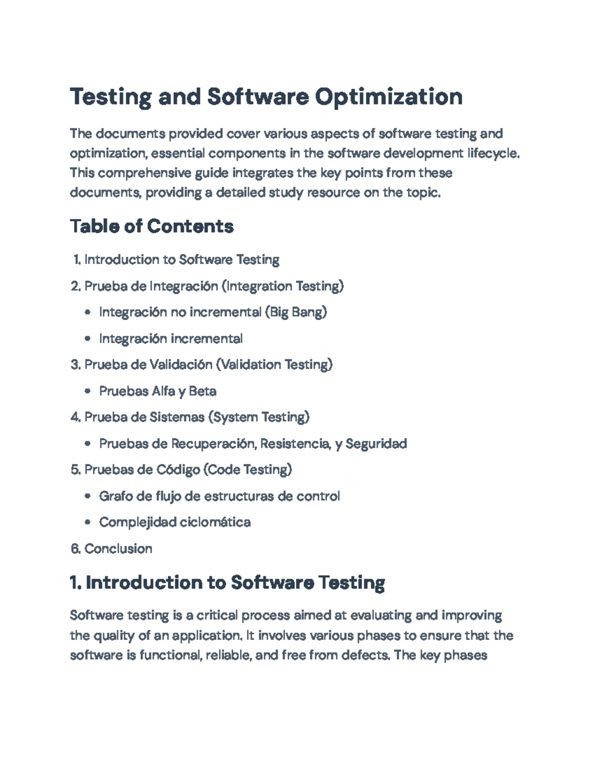 Software Testing and Optimization Strategies Overview - Testing and ...