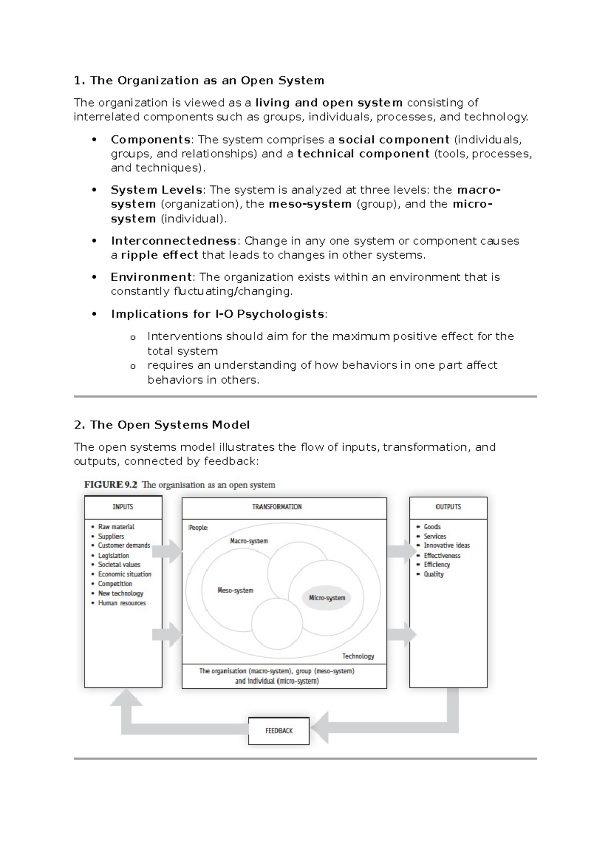 EIOP UNIT 8: Summary of Open Systems in Organizations - Studocu