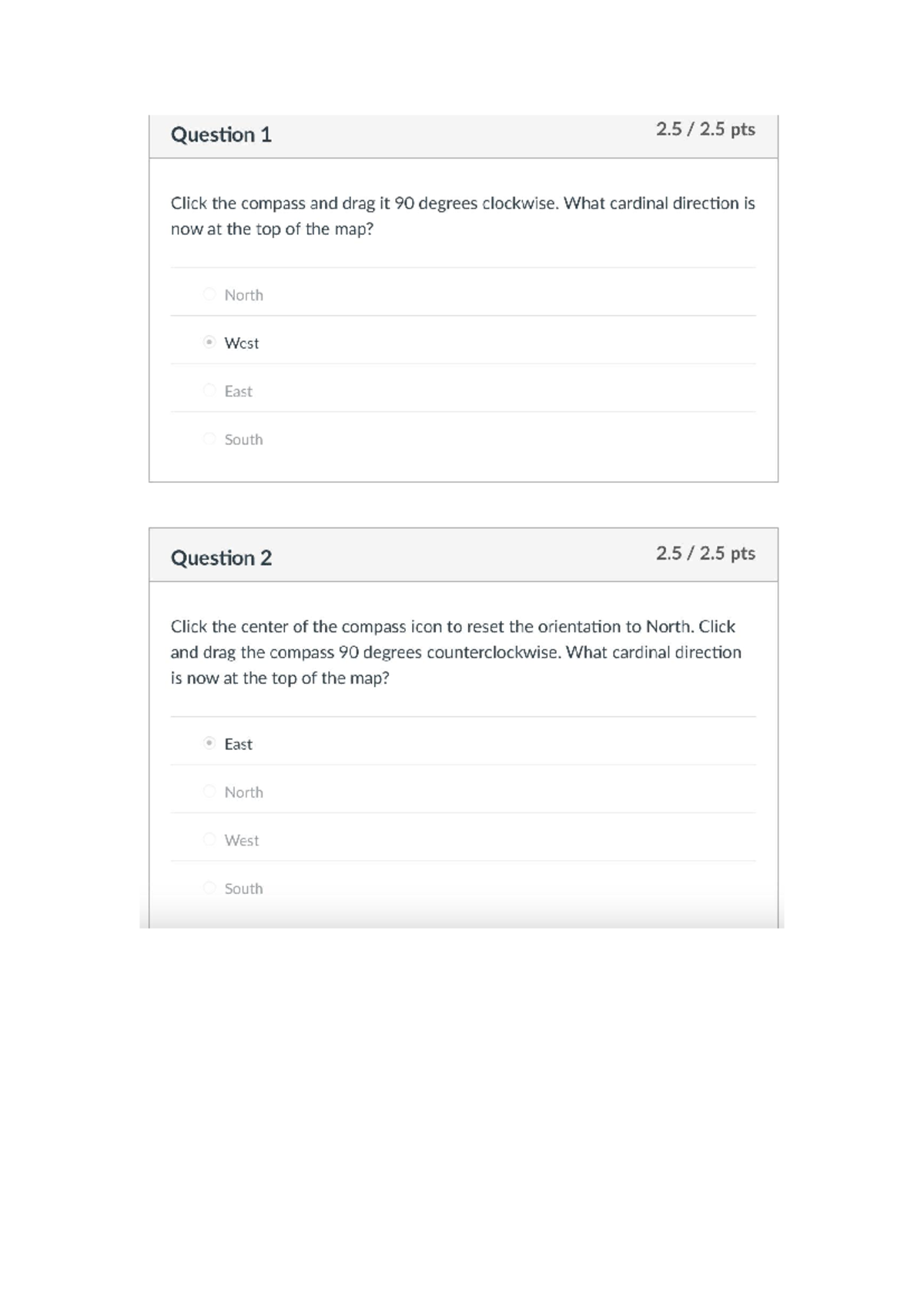 CON127: Compass and Latitude/Longitude Quiz Submission - Studocu