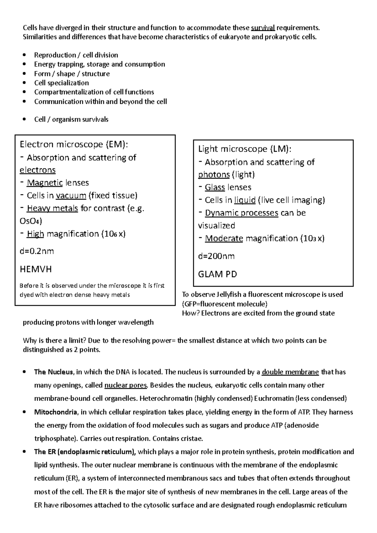 Week 1 Lecture Notes: Introduction to Cell Biology (CB101) - Studeersnel