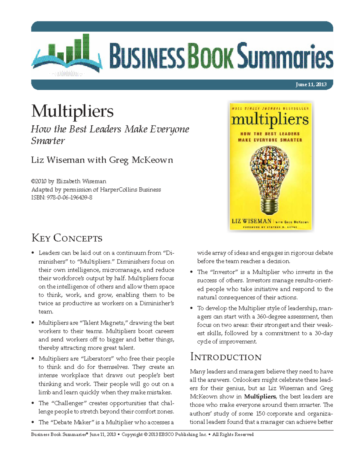 Multipliers: Key Leadership Insights and Strategies (BBS) - Studocu