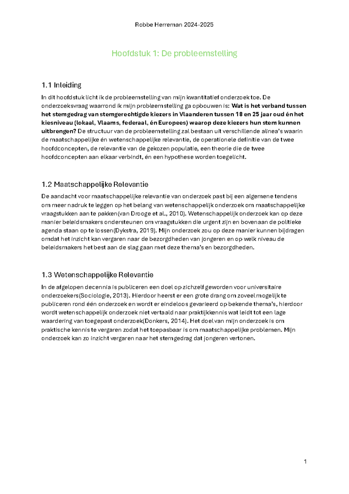 Opdracht 2: Probleemstelling en Relevantie van Stemgedrag Jongeren ...