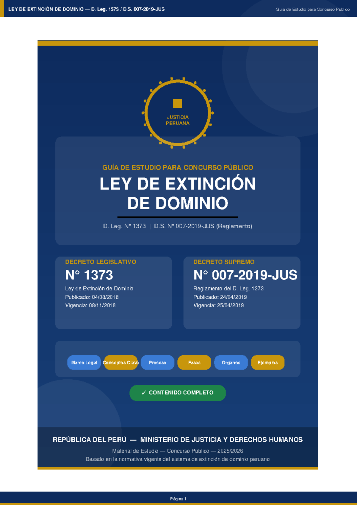 Guía de Estudio Completa sobre la Ley de Extinción de Dominio D. Leg ...