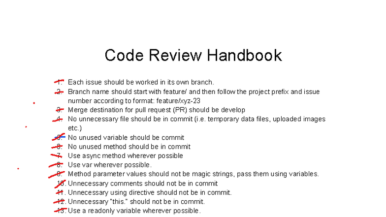 Code Review Handbook - Practice Notes for CS101 - Studocu