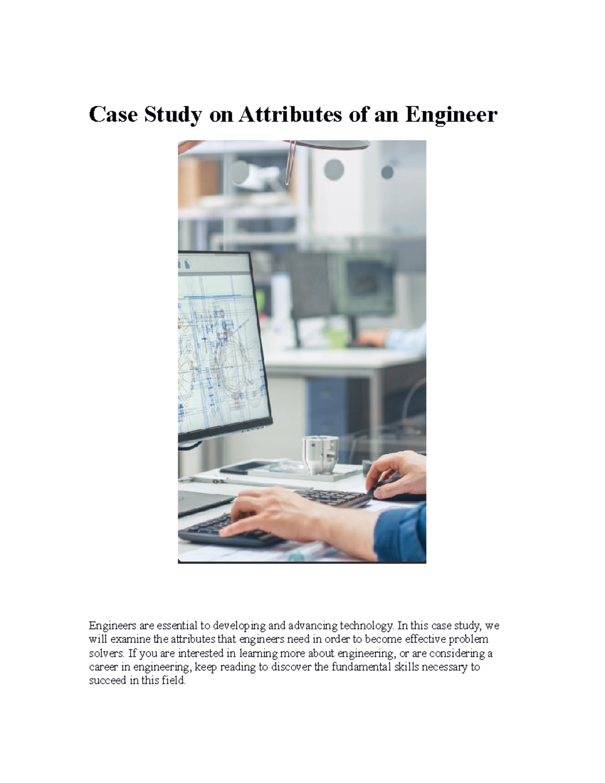Case Study on Key Attributes for Engineers POE 2 - Studocu