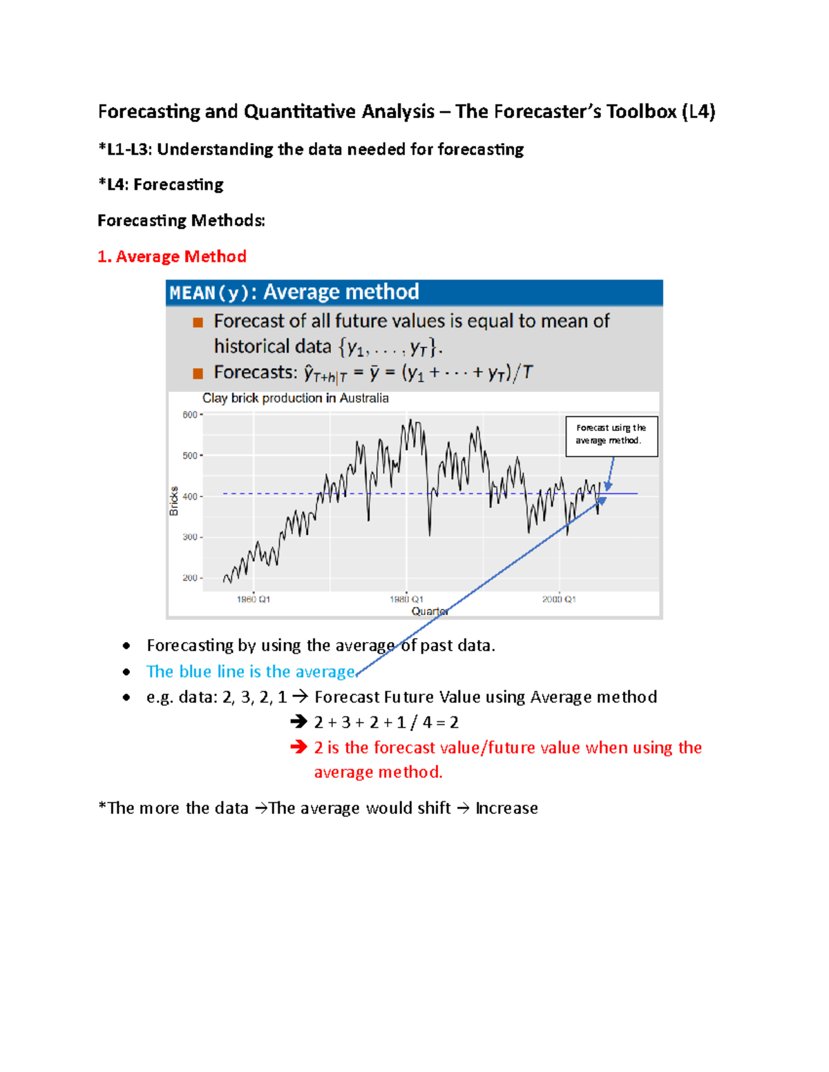 L4 - notes - Forecasting and Quantitative Analysis – The Forecaster’s ...