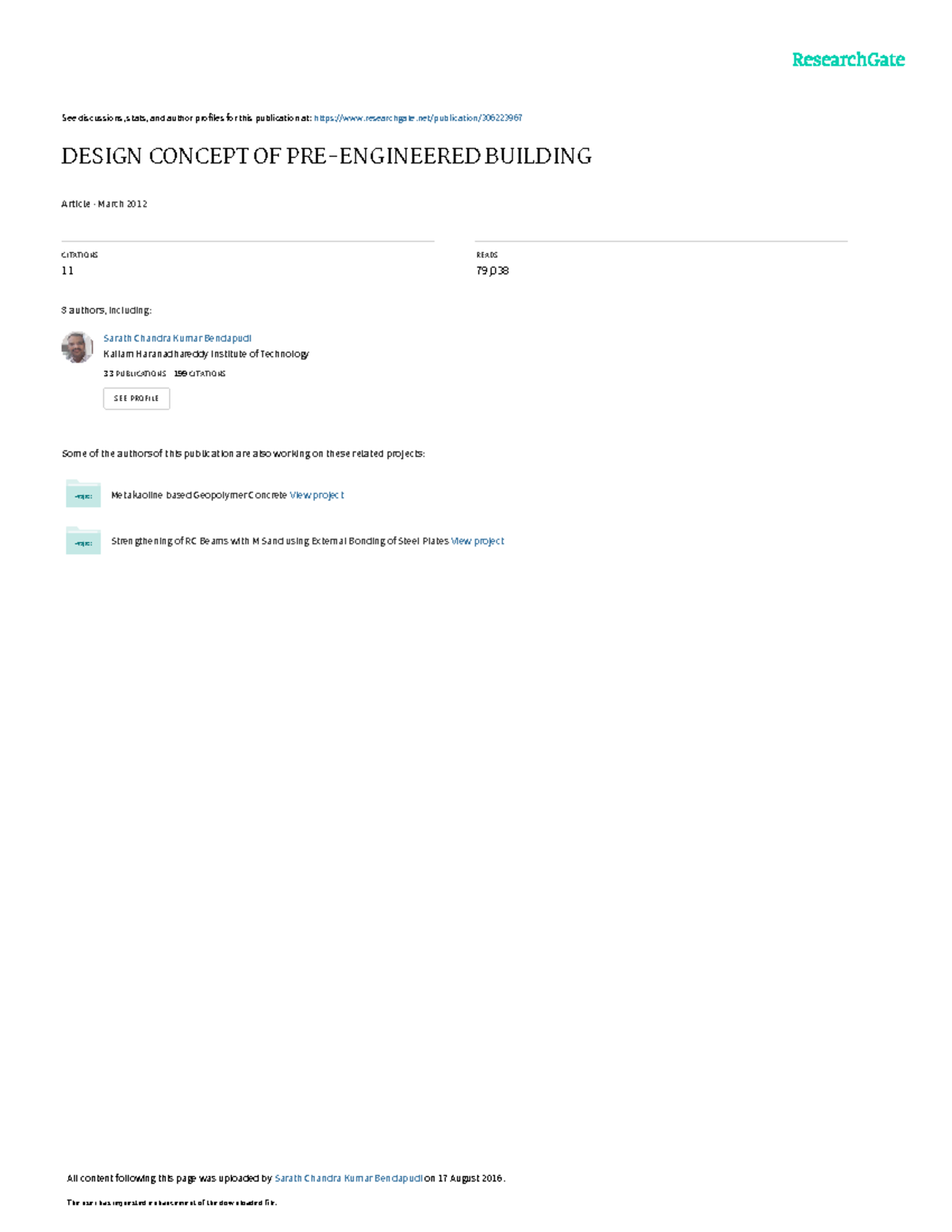 Design Concept of Pre-Engineered Building - Studocu