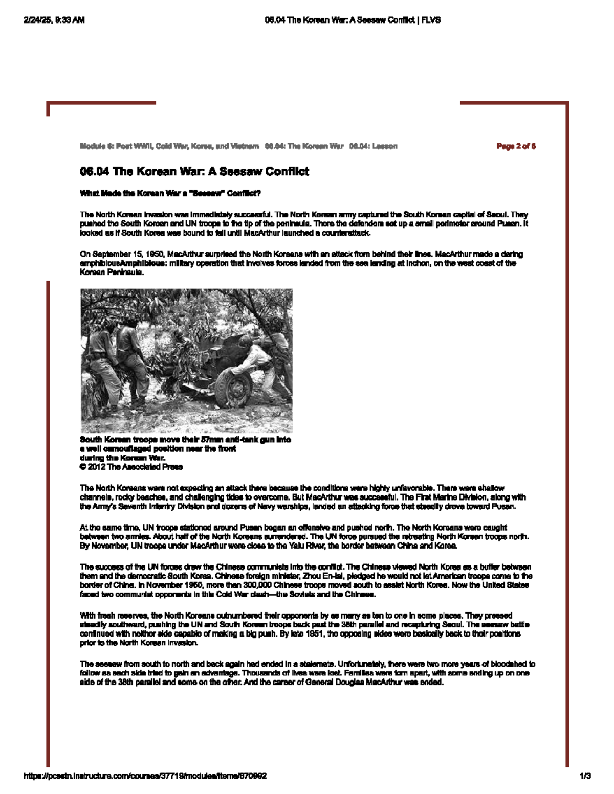 The Korean War Overview and Key Insights (HIST101) - 9:33 AM 06 The ...