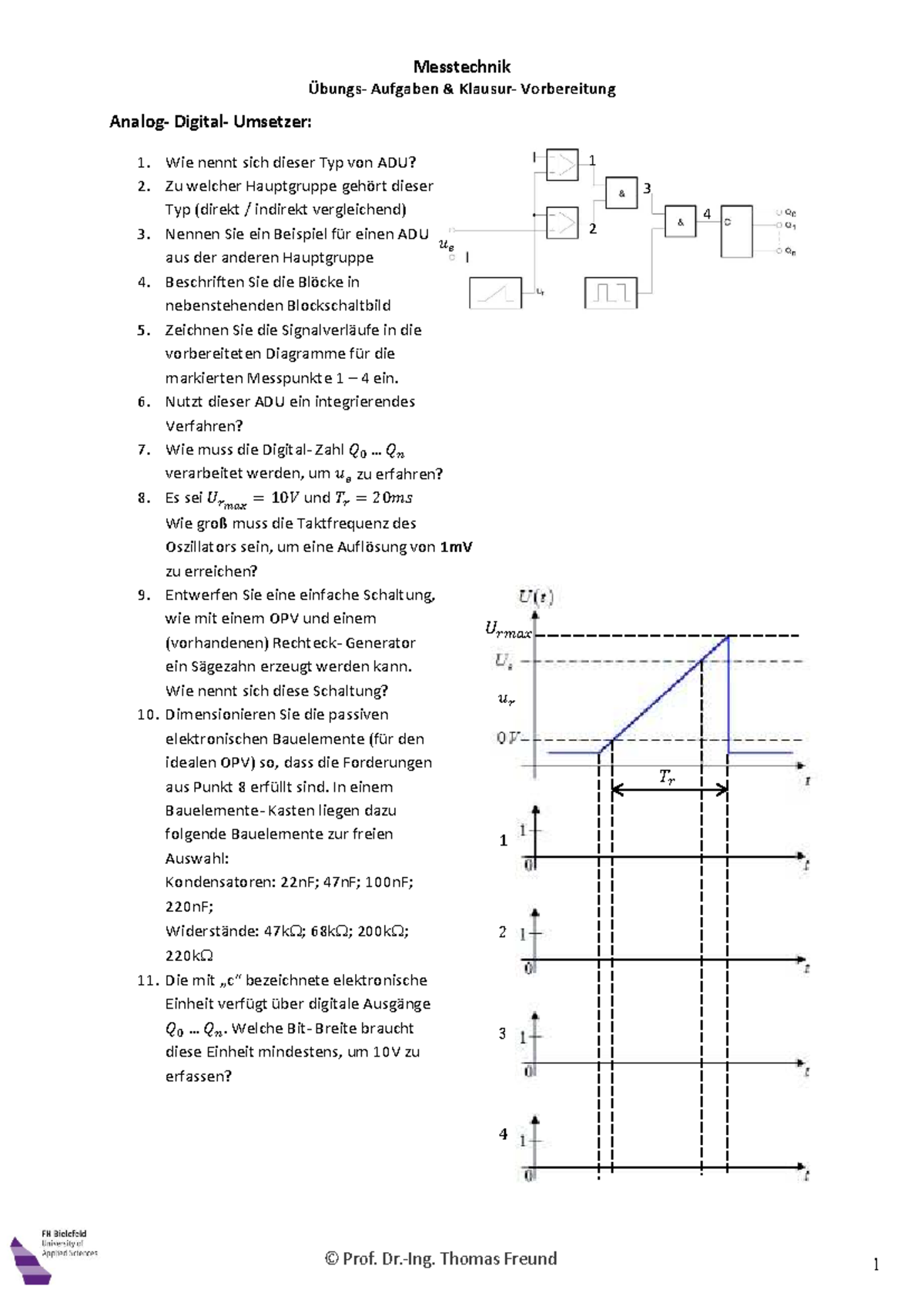 Klausurvorbereitung in Messtechnik: Aufgaben und Lösungen - Document Preview