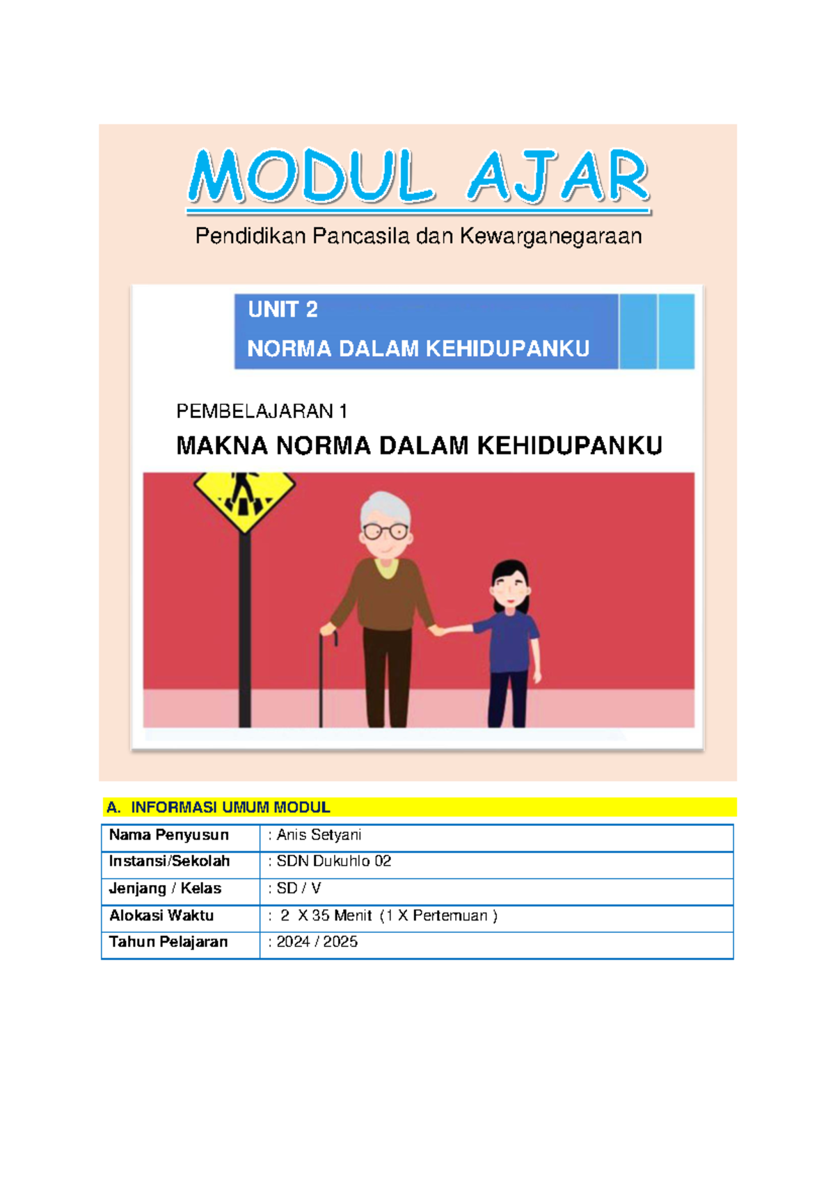 RPP PKM Anis: Unit 2 Norma dalam Kehidupanku dan Identifikasi Masalah ...