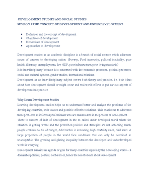 BBM 121 Development Studies Module - P. Box 342- Thika Email: Info@mku ...
