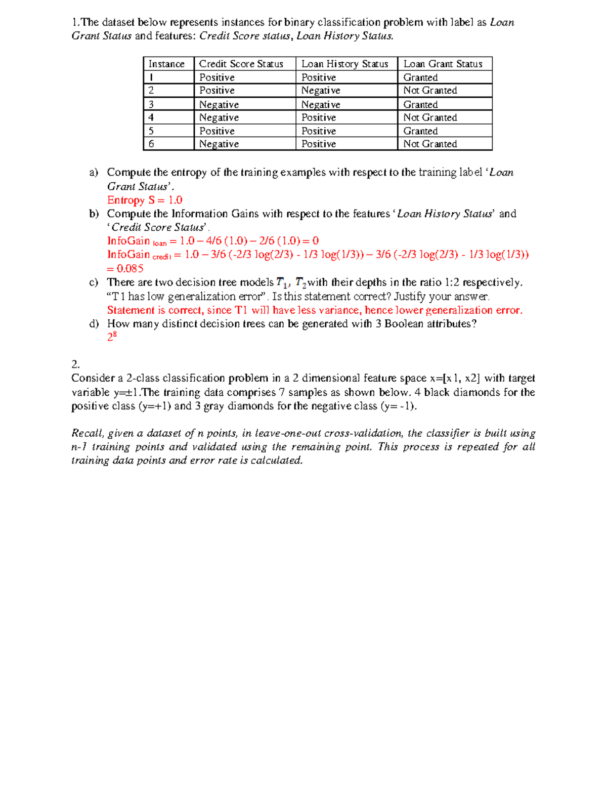 Machine Learning Notes: Binary Classification & Decision Trees - Studocu