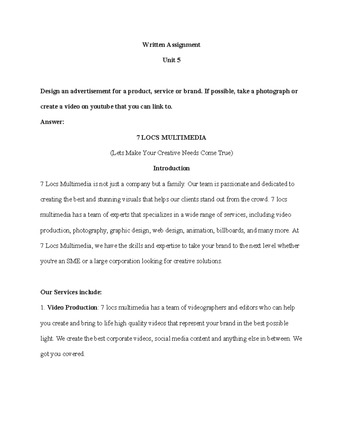 Con-B WA5 - Consumer Behaviour, Week 5 Written Assignment on Ads - Studocu