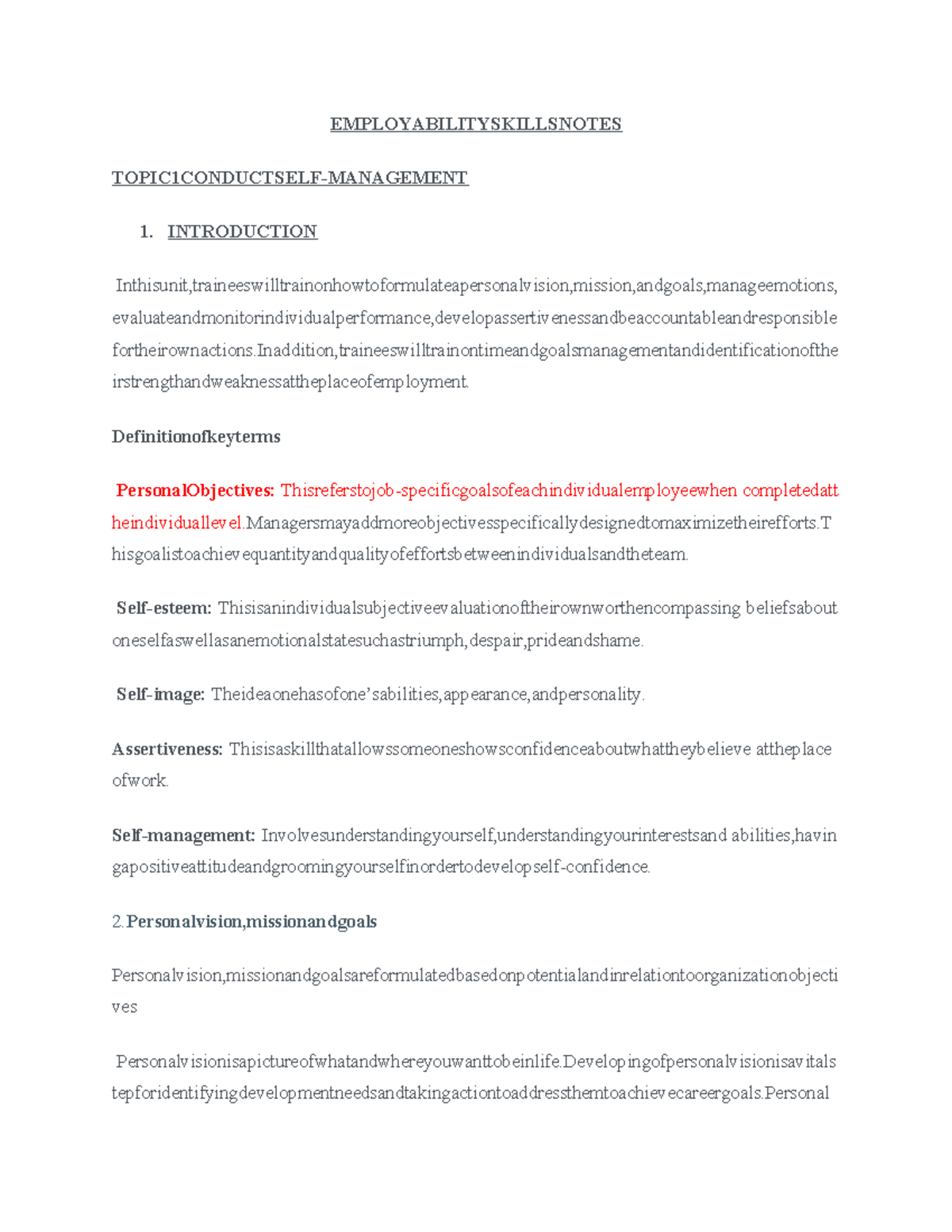 Employability Skills Notes (1)-1 - EMPLOYABILITYSKILLSNOTES ...