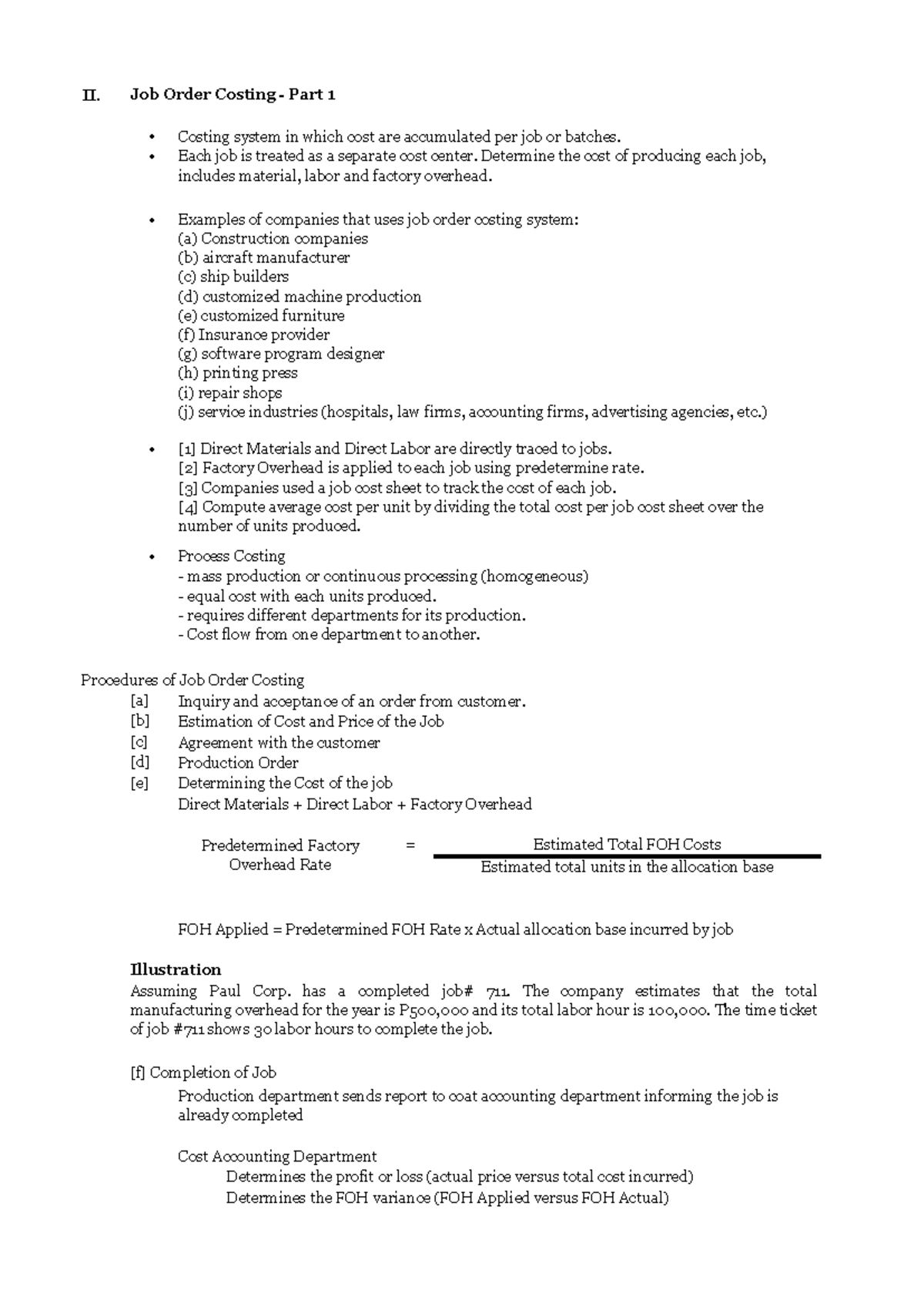 Job Order Costing Part I: Understanding Cost Accumulation and ...