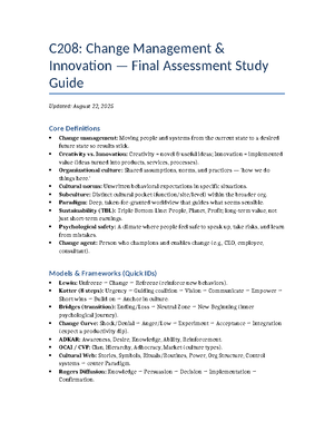 [Solved] How to pass the objective assessment on wgu C208 - Change ...