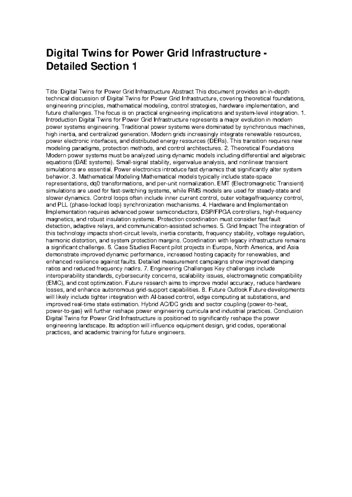Digital Twins for Power Grid Infrastructure: Recent Discoveries and ...
