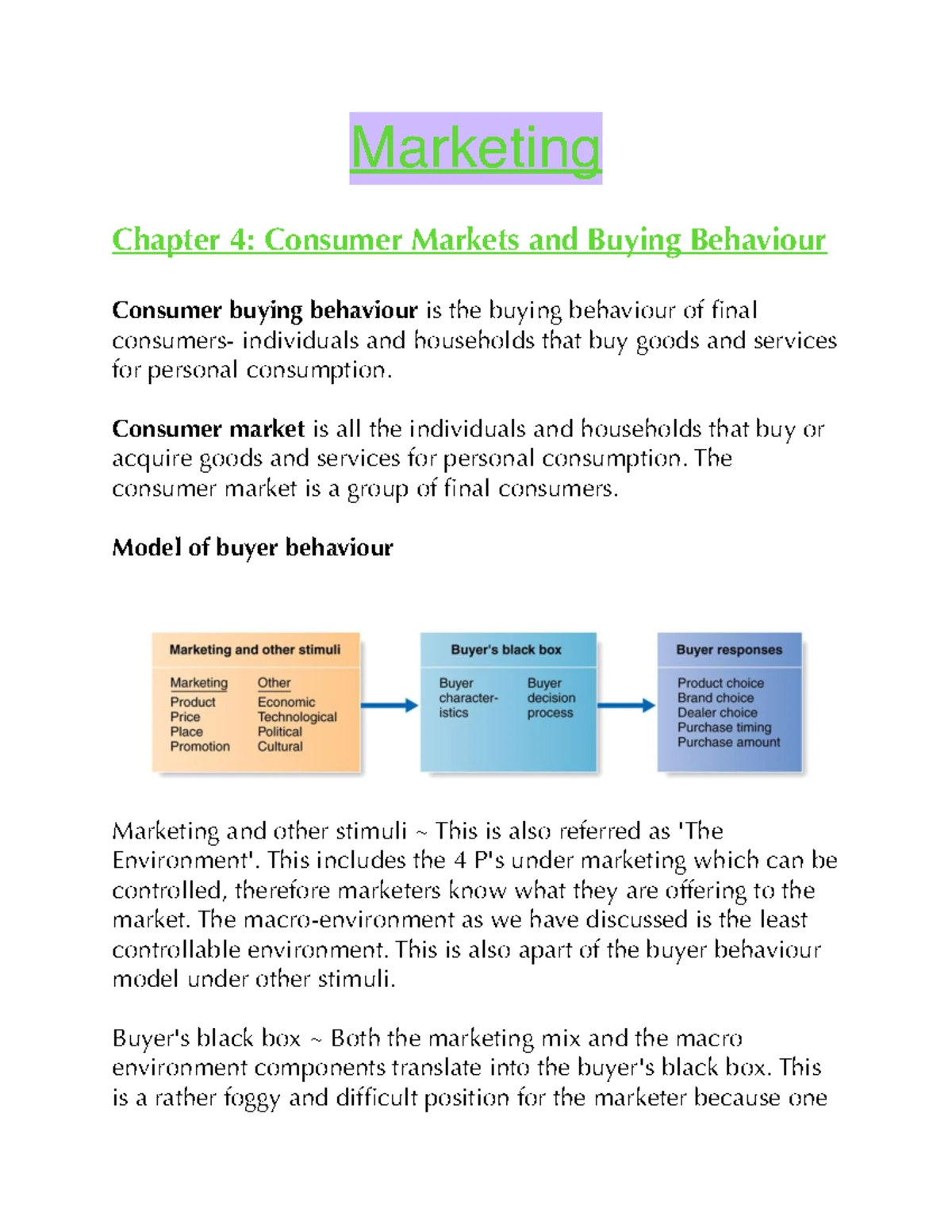 Chapter 1: Creating and Capturing Customer Value in Marketing - Studocu